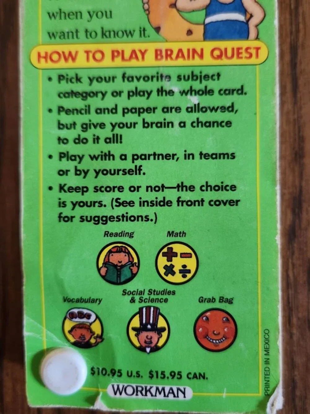 Brain Quest Ages 6-7 1st Grade Questions Trivia Cards Game Deck 2 School Supplie